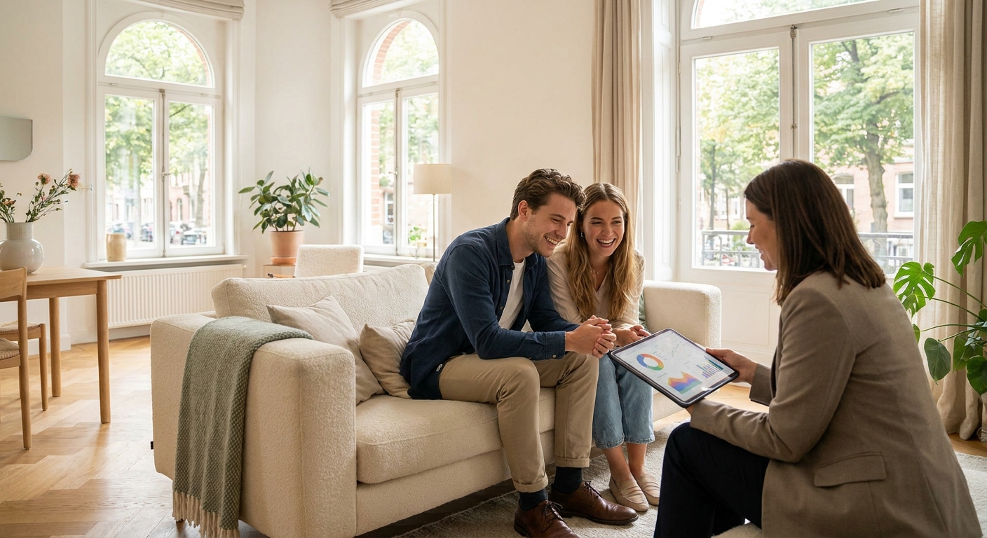 Couple consultant des options de financement pour des travaux avec un conseiller